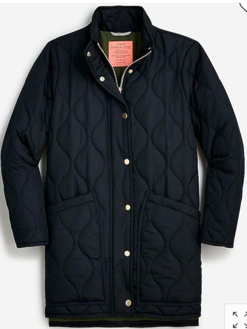 J CREW Black Signature Quilted Puffer size MP